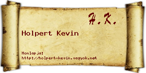 Holpert Kevin névjegykártya